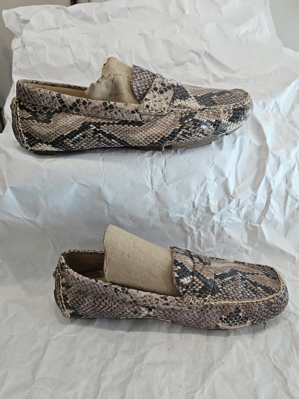 Cole Haan Snakeskin Print Leather Loafer Flats Slip On Round Toe Women 7.5 - Picture 5 of 9